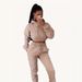 Aria Basics European American Women's Clothing Autumn And Winter Fleece-Lined Hooded Sweatshirt Casual Two-Piece Set 0006_ecoleips.com