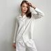 2026 European And American Autumn Winter Pure Cotton New White Embossed Jacquard Sleeve Long Pants Pajama Set_ecoleips.com