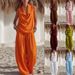 Women's Elegant Two-Piece Set Sleeveless Collared Top Loose Trousers_ecoleips.com