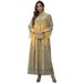 Verve AB450 Muslim Women's Abaya Embroidered Fabric With Rhinestones Fashionable Long Dress_ecoleips.com