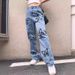 Women's Clothing supply printed slim simple jeans for women_ecoleips.com