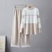 Women's Unique Color Block Knitwear round Neck Base Layer Top Spring Autumn Style in Stock Real Photos_ecoleips.com
