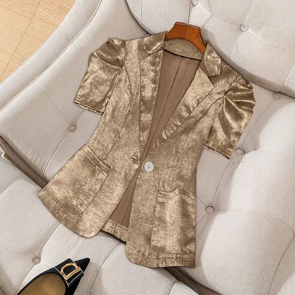 Women's Clothing Casual Gold Collar Women's Suit_ecoleips.com