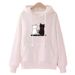 Fleece-Lined Hooded Women's Sweatshirt Autumn Winter New Casual Versatile Cartoon Cat Student Plus Size_ecoleips.com
