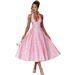 Women's Sleeveless V Neck Halter Neck Jacquard Dress Backless High Waist Long Evening Dress for Spring And Summer_ecoleips.com