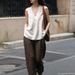 100% Linen High-End Feel Designer V-Neck Halter Neck Tank Top For Women Summer Vacation Camisole Blouse T-Shirt_ecoleips.com