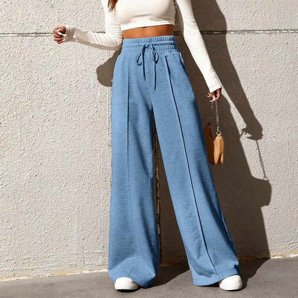 Women's High-Waisted Wide-Leg Joggers – Gothic-Inspired Polyester Lounge Pants With Drawstring Waist | 6 Moody Colors | S-XXL_ecoleips.com