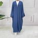 Muslim Dress Women Elegant Two-Tone Knit Muslim Dress – Turkish Dubai Style Long Sleeve Abaya_ecoleips.com