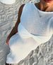 Women's Clothing Round Neck Knitted Solid Color Beach Summer Dress_ecoleips.com