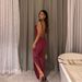 Open-Back Wide-Leg Jumpsuit With Thigh Slit & Tie Detail, Stretch Milk Silk Fabric, Elegant One-Piece Pantsuit For Women_ecoleips.com