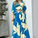 Women's V-Neck Lantern Sleeve Top & High-Waisted Wide-Leg Pants Set – Spring Elegant Casual Outfit (S-3XL) | Polyester Printed Workwear_ecoleips.com