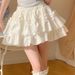 White Lace Cake Style Tutu Skirt High Waisted Slimming Anti Exposure a Line Short Skirt for Women Ballet Style_ecoleips.com