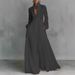 Elegant Slim-Waist Maxi Dress French-Inspired Ruffle Design Lantern Sleeves All-Season Versatility Women's Fashion_ecoleips.com