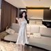 Aria Basics Aria Basics Ice Silk Strap Nightgown Sleepwear Sexy European And American Style High-End Goddess Princess Home Wear New Model_ecoleips.com