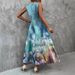 Women's Clothing Summer New Printed Short Sleeved Dress Hem Irregular Long Skirt Female_ecoleips.com