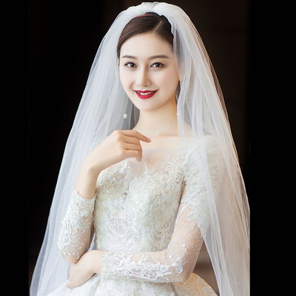 Women's Clothing New Female Simple Trailing Bride Wedding One Shoulder Hepburn Same Style Spring_ecoleips.com