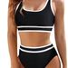 Women's Sexy Solid Color Bikini Set – High-Cut Swimwear With Removable Padding (S-Xl, 7 Colors) Smooth Nylon Fabric_ecoleips.com