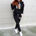 Women's Clothing Fashion Print Solid Color Suit Leisure Sports Two Pieces_ecoleips.com