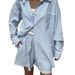 Women's Clothing Pure Cotton Shirt Set Casual Lace Trim Spring Summer Fashion Shorts Outfit_ecoleips.com