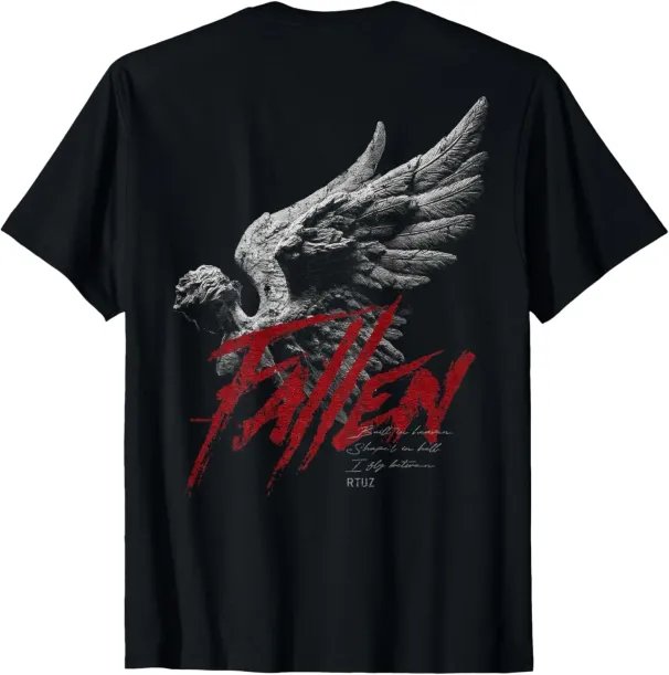 Women's T-Shirts Back Print Y2K Aesthetic Streetwear Fashion Women Men Angel T-Shirt_ecoleips.com