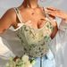 Retro Black Vest Lace Up Small Vest Floral Suspender Sexy Bra Retro Lace-Up Black Bralette – Floral Strappy Crop Top For Women_ecoleips.com