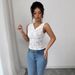 European And American Cross-border Ins 2026 Summer New Women's Sexy Lace V-neck Slim-fit Sleeveless Top_ecoleips.com