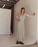 Women's Clothing Striped Vest Contrast Color Style Beach Vacation Sexy Long Skirt Knitted Pit Stripe Long Dress_ecoleips.com