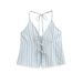Women's Clothing Fashion Design Contrast Color Stripes Halter Strap_ecoleips.com