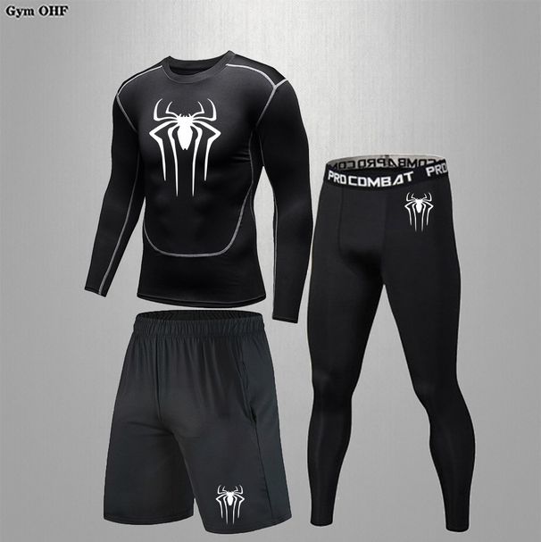 Women's Clothing Pro Men's Fitness Sports Set 3 Piece Quick Drying T-Shirt And Leggings Long Sleeve For Formal & Casual_ecoleips.com