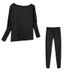 2024 European And American Foreign Trade Hot Sale Solid Color Fashion Casual Lace-Up Off-Shoulder Sports Pants Long Set_ecoleips.com