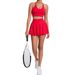 European American Outdoor Casual Sports Bra And Skirt Running Fitness Breathable Yoga Barely There Tennis Outfit_ecoleips.com