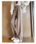 Herringbone Woolen Wide-leg Pants Women's 2025 New Autumn And Winter Large Size Fat Mm Loose And Thin Narrow Version Straight Pants_ecoleips.com