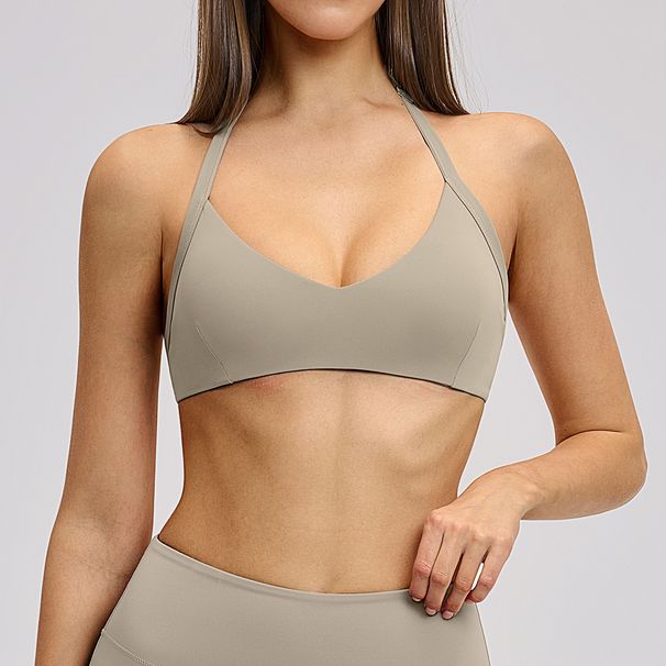 Gym Top Women Hanging Neck Sports Bra Running Push Up Yoga Bra Breathable Sports Underwear Women Fitness Bra Workout Top Women_ecoleips.com