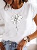 Eurean And American Cross-border Foreign Trade Clothing, Simple Line Round-neck Printed Women's Short-sleeve T-shirt_ecoleips.com