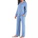 Women's Modal Long Sleeve Button-Up Cardigan & Lounge Pants Set - Soft Comfortable Casual Homewear (Black, Red, Gray, Green, Purple)_ecoleips.com