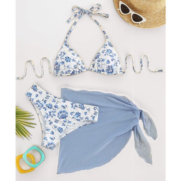 Women’s Clothing Small Floral Lace Three Piece Sexy Bikini Split Swimsuit Swimsuit Women_ecoleips.com