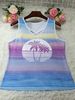 Boho Chic V-Neck Crisscross Strap Gradient Striped Beach Vest - Plus Size Women's Summer Printed Casual Top_ecoleips.com