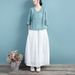 Spring/Summer Embroidered Cotton-Linen Women's China-Style Retro Slanted-Collar Artistic Casual Loose-Fitting Thin Top_ecoleips.com