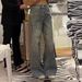 Vintage-Inspired Heavyweight Rhinestone Patchwork Jeans For Women – Star Studded & High-Waisted Wide-Leg Pants (S-XL)_ecoleips.com