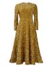 Aria Basics Aria Basics D469 Cross-Border New Women's Clothing Round Neck Long Sleeve Solid Color Sequin High Waist Elegant Mid-Length European_ecoleips.com