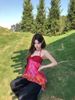 Vacation Style Tie-Dye Halter Neck Camisole For Women 2025 Summer New Design Irregular Outerwear Hot Girl Top_ecoleips.com