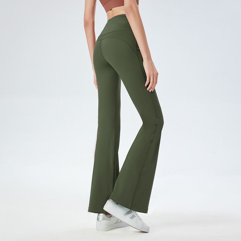 Women's Clothing Wide Leg Yoga Pants For Women High Waist Hip Lifting Stretch Sports Pants Nude Casual Running Loose Flared Pants_ecoleips.com