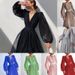 Women's Clothing Temperament Lady Puff Sleeve Polka Dot Swing Dress_ecoleips.com