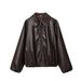 Faux Leather Jacket Women’s Long Sleeve – Stylish Oversized Bomber Coat, Wine Red PU Vegan Jacket For Streetwear & Fall Fashion_ecoleips.com