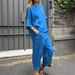 2025 Summer New Women's 2-Piece Set Plus Size Cotton Linen Shirt Suit High Waist Loose Long Pants_ecoleips.com