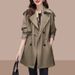 Khaki Trench Mid-length, 2026 Spring New Fashion For Petite Women, British Style Stylish Coat_ecoleips.com
