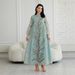 Luxury Embroidered Abaya Dress – Elegant Blue Sequin Maxi Gown For Women, Modest Dubai Style Islamic Wear With Sheer Net Fabric_ecoleips.com