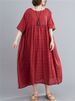 Cotton Vintage Short Sleeve Solid Color Dresses For Women 2026 Summer Casual Loose Long Black Dress Femme Robe Elegant Clothing_ecoleips.com