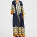 Elegant Long Sleeve Loose Party Dresses Spring Vintage Pattern Printed Robe Dress Women's Stand Neck High Waist Bohemian Dress_ecoleips.com