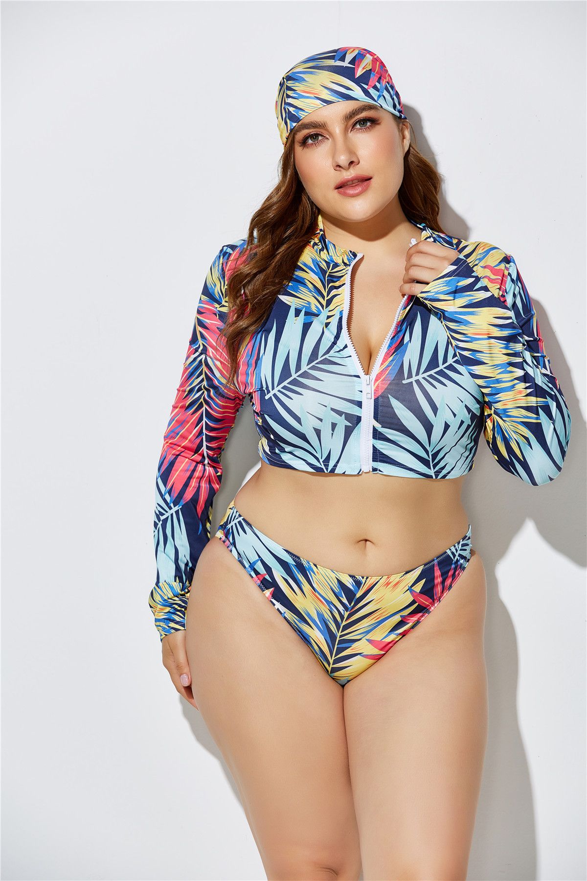 laceup printed bikini set multicolor plus size swimwear for women (beach sisters collection)_ecoleips.com